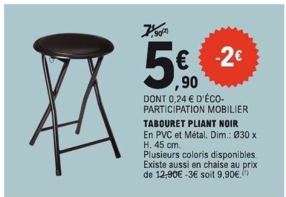 TABOURET PLIANT NOIR