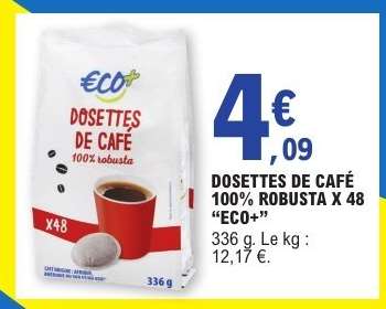 DOSETTES DE CAFÉ 100% ROBUSTA X 48 “ECO+”