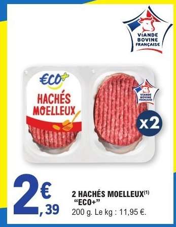 2 HACHÉS MOELLEUX "ECO+"