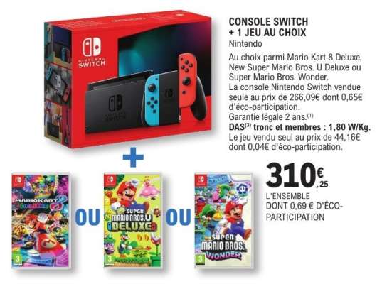 CONSOLE SWITCH + 1 JEU AU CHOIX