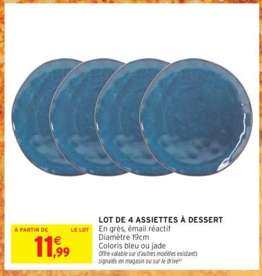 Lot de 4 assiettes à dessert