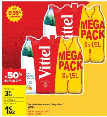 Eau minérale naturelle "Mega Pack" VITTEL