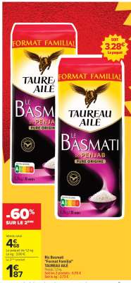 Riz Basmati "Format Familial" TAUREAU AILÉ
