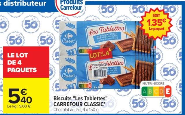 Biscuits Les Tablettes CARREFOUR CLASSIC'