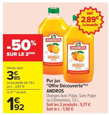 Pur jus "Offre découverte" ANDROS
