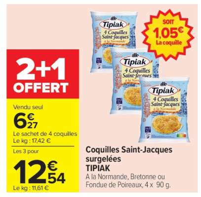 COQUILLES SAINT-JACQUES SURGELEES TIPIAK