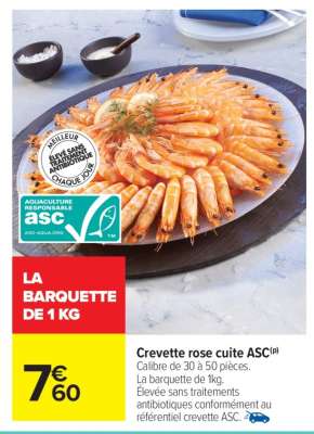 Crevette rose cuite ASC