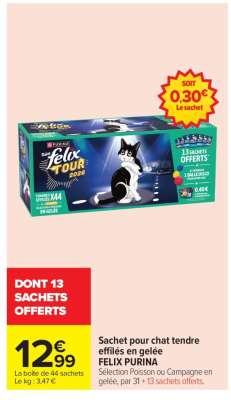 Sachet pour chat tendre effilés en gelée FELIX PURINA