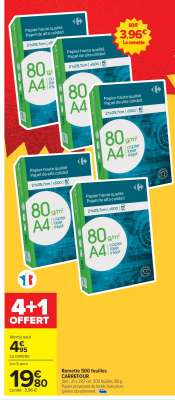 Ramette 500 feuilles Carrefour