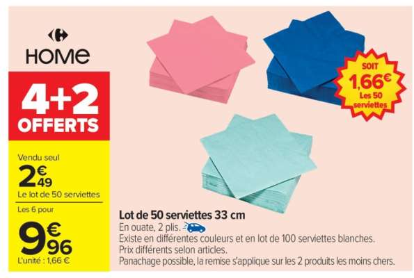 Lot de 50 serviettes 33 cm