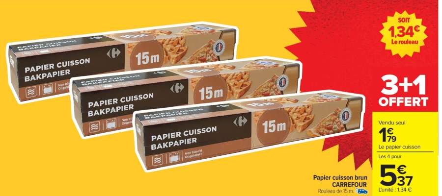 Papier cuisson brun CARREFOUR
