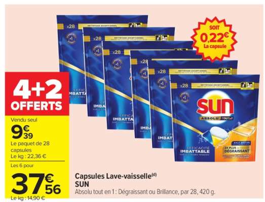 Capsules Lave-vaisselle SUN