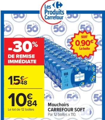 Mouchoirs CARREFOUR SOFT