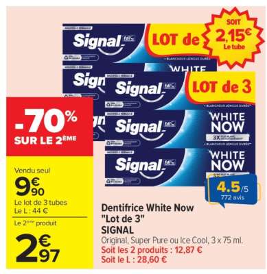 Dentifrice White Now "Lot de 3" SIGNAL