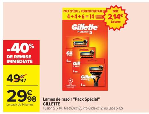 Lames de rasoir "Pack spécial" GILLETTE