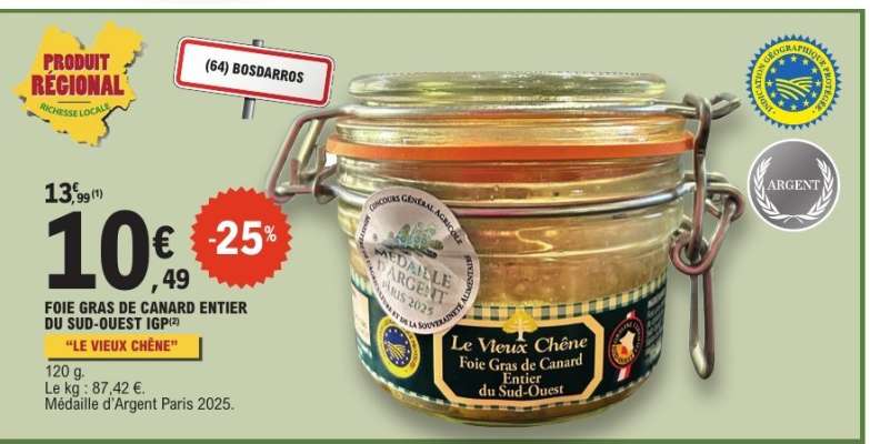 Foie Gras De Canard Entier Du Sud-Ouest Igp