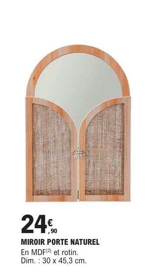 MIROIR PORTE NATUREL