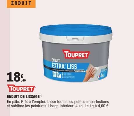 TOUPRET ENDUIT DE LISSAGE