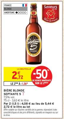 BIÈRE BLONDE SEPTANTE 5