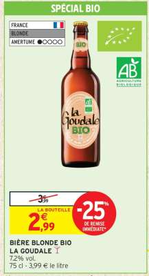 Bière blonde Bio LA GOUDALE