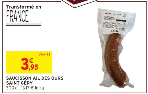 Saucisson Ail des Ours Saint Géry
