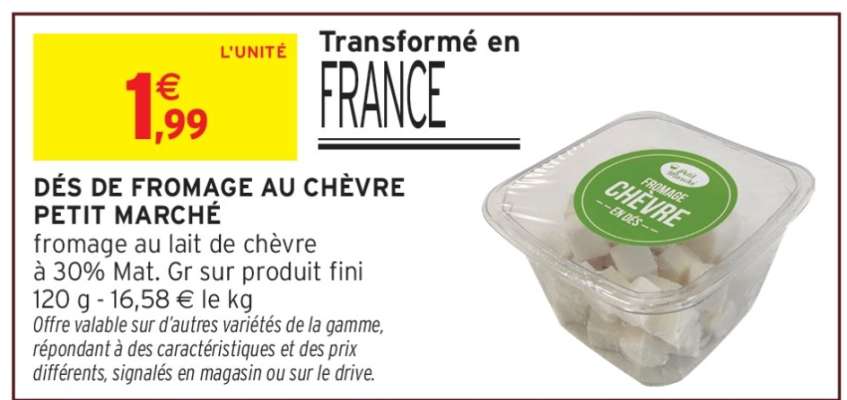 DÉS DE FROMAGE AU CHÈVRE PETIT MARCHÉ