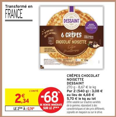CRÊPES CHOCOLAT NOISETTE DESSAINT