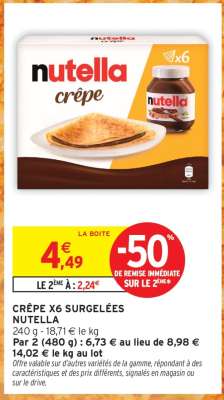 CRÊPE X6 SURGELÉES NUTELLA