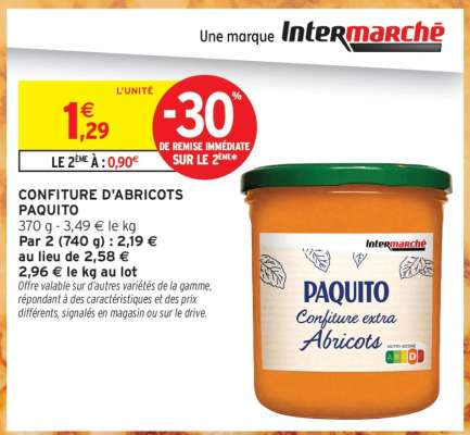 CONFITURE D'ABRICOTS PAQUITO