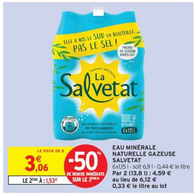Eau Minérale Naturelle Gazeuse Salvetat