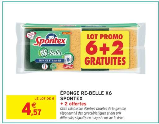 ÉPONGE RE-BELLE X6 SPONTEX