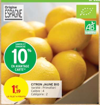 CITRON JAUNE BIO