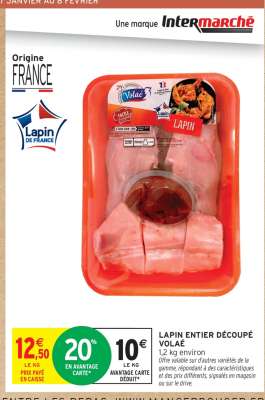 Lapin entier découpé Volaé