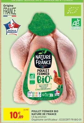 Poulet Fermier Bio Nature de France