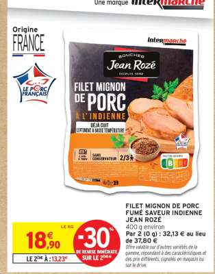 FILET MIGNON DE PORC FUMÉ SAVEUR INDIENNE JEAN ROZÉ