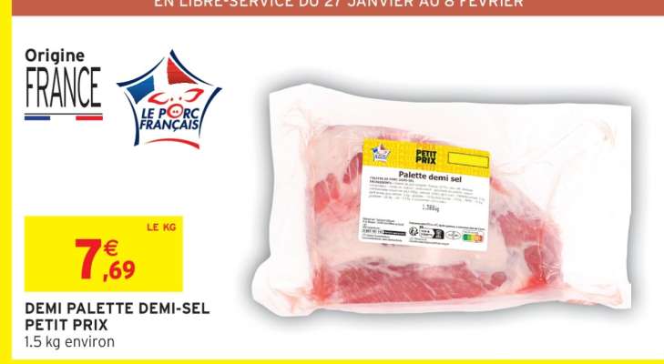 DEMI PALETTE DEMI-SEL PETIT PRIX