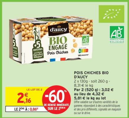 POIS CHICHES BIO D'AUCY