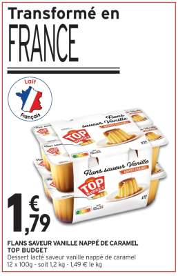 FLANS SAVEUR VANILLE NAPPÉ DE CARAMEL TOP BUDGET