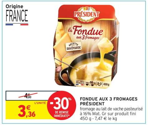 Fondue aux 3 Fromages Président