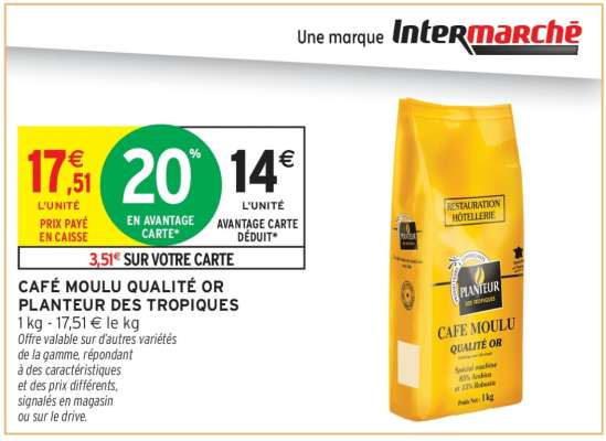 CAFÉ MOULU QUALITÉ OR PLANTEUR DES TROPIQUES