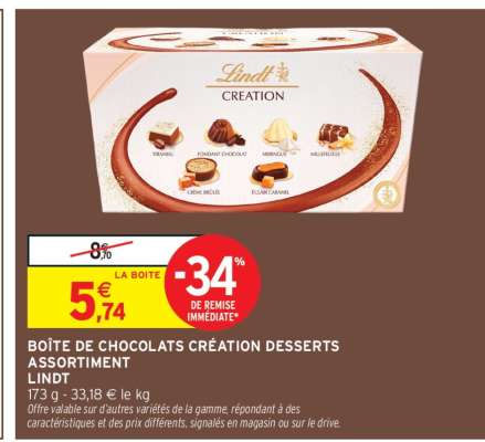 BOÎTE DE CHOCOLATS CRÉATION DESSERTS ASSORTIMENT
