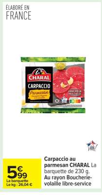 Carpaccio au parmesan CHARAL