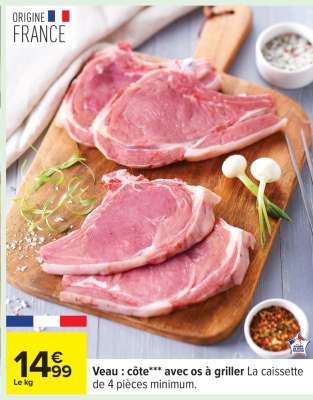 Veau : côte*** avec os à griller