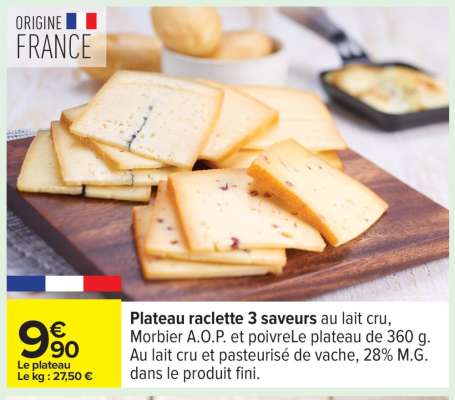 Plateau raclette 3 saveurs