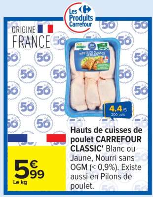 Hauts de cuisses de poulet CARREFOUR CLASSIC'