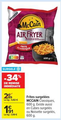 Frites surgelées MCCAIN Classiques