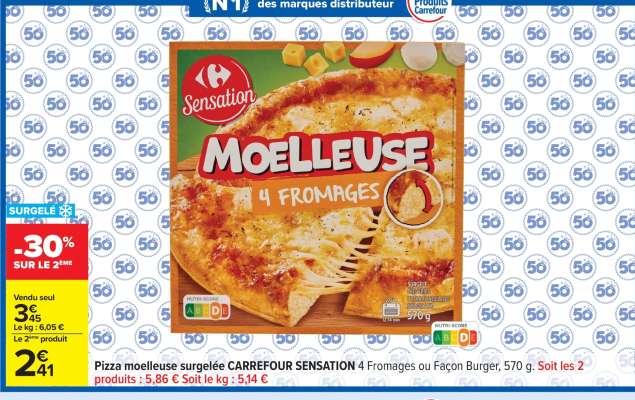 Pizza moelleuse surgelée CARREFOUR SENSATION
