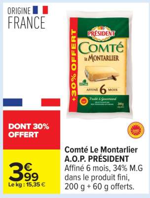 Comté Le Montarlier A.O.P. PRÉSIDENT