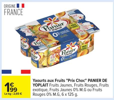Yaourts aux Fruits "Prix Choc" PANIER DE YOPLAIT