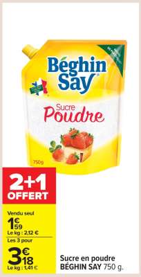 Sucre en poudre BÉGHIN SAY 750 g